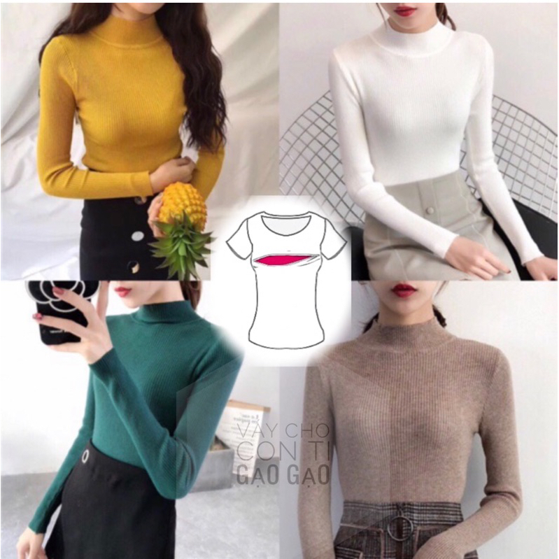 Áo Len Cho Con Bú, Áo Cho Con Ti Sau Sinh Mùa Đông