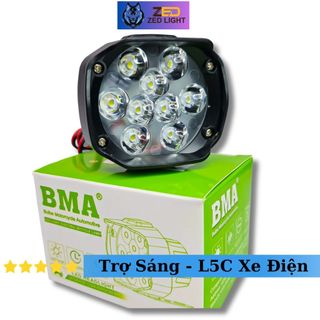 Đèn trợ sáng l5c bma, ánh sáng trắng gom 6000k lắp xe máy, xe đạp điện 12v