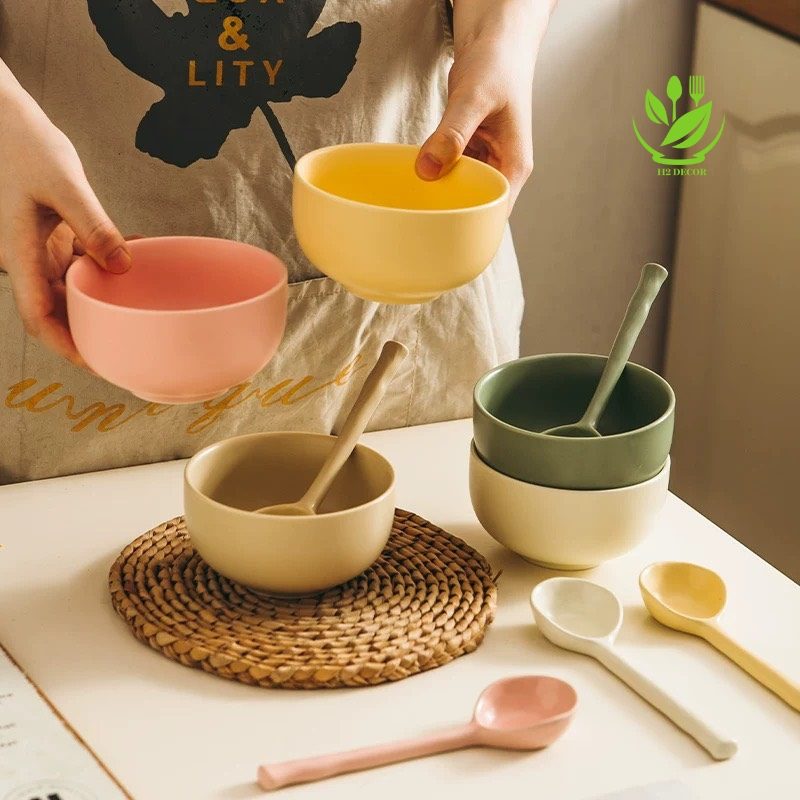 Bát ăn cơm, chén sứ màu pastel phong cách hàn -H2decor