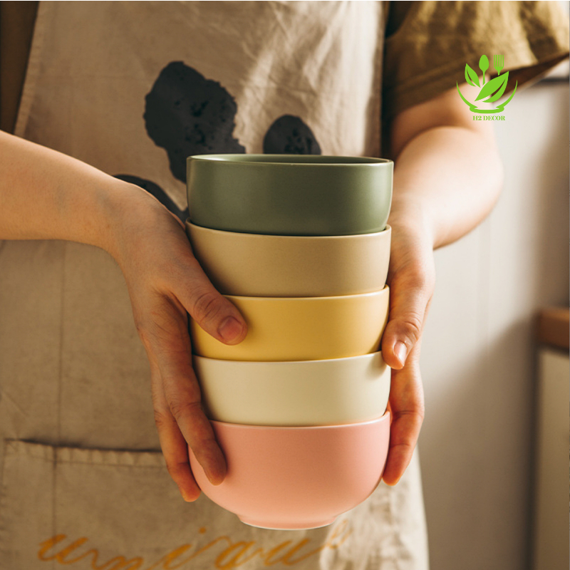 Bát ăn cơm, chén sứ màu pastel phong cách hàn -H2decor