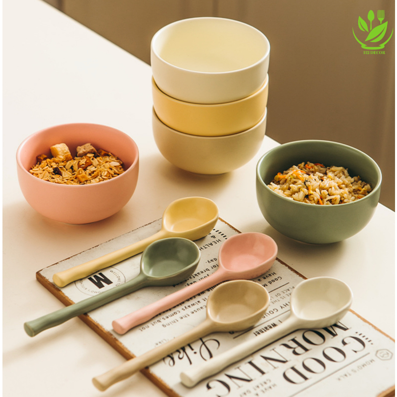 Bát ăn cơm, chén sứ màu pastel phong cách hàn -H2decor
