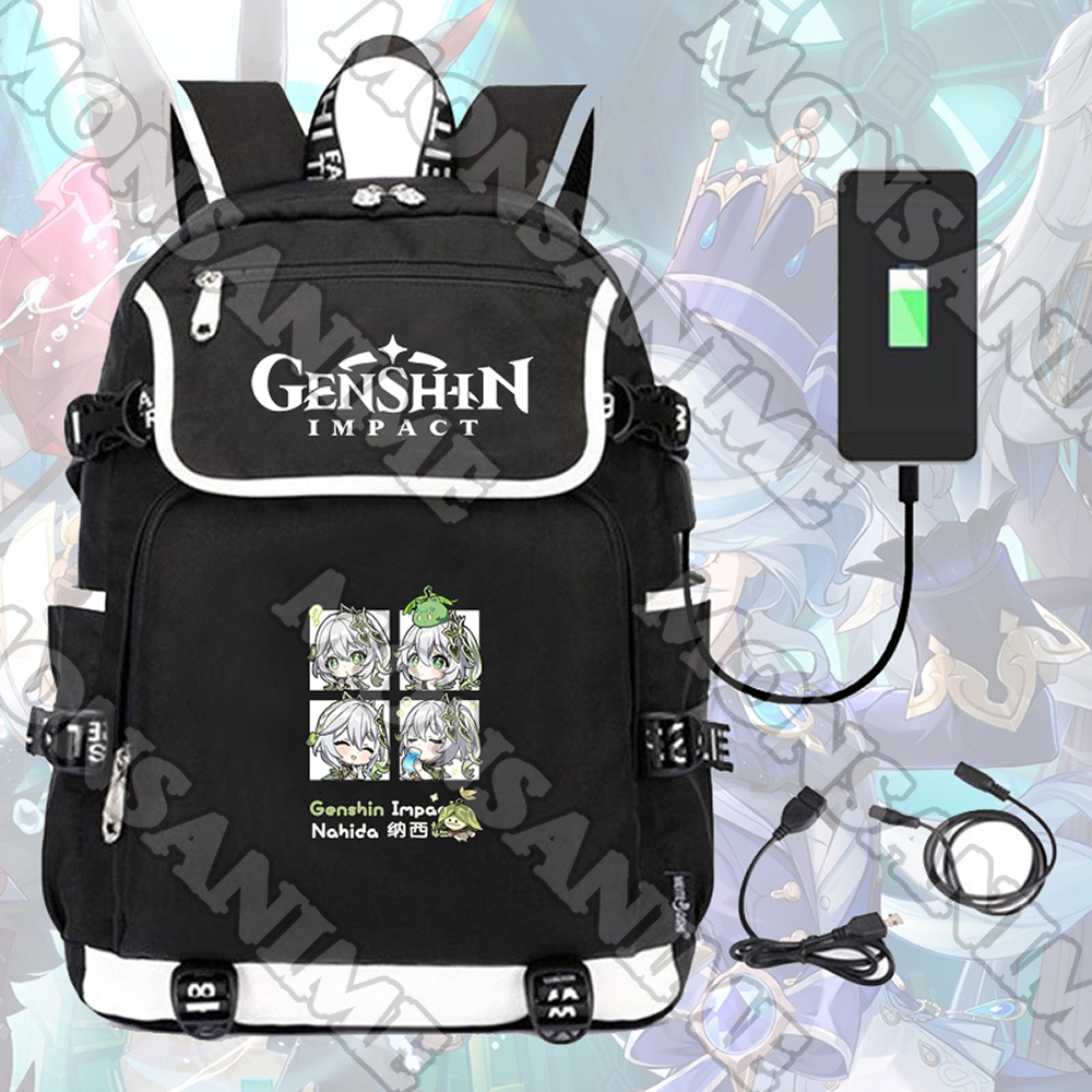 Balo nắp ngang in hình GENSHIN IMPACT ver Ô CỬA anime game chibi đi học cho nam nữ