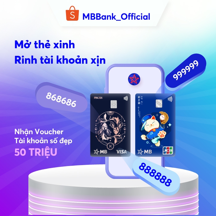 [E-voucher & Dịch vụ] Dịch vụ phát hành thẻ MB Hi Visa Collection - CHĐ Cự Giải, Bọ Cạp, Song Ngư