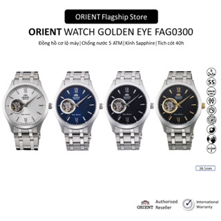 Đồng hồ nam Orient Watch Golden Eye FAG0300 máy lộ cơ automatic mặt kính Sapphire chống xước dây thép đeo tay chính hãng