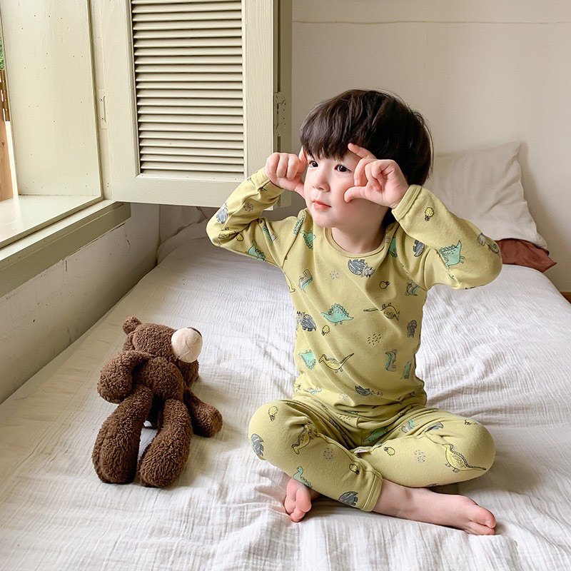 Bộ hoạ tiết cotton co giãn thu đông 2023 link 1