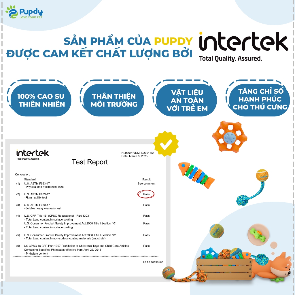 Đồ chơi banh trấu và bao bố cho chó mèo, thân thiện với môi trường - Pupdy - Bóng Biết Bay