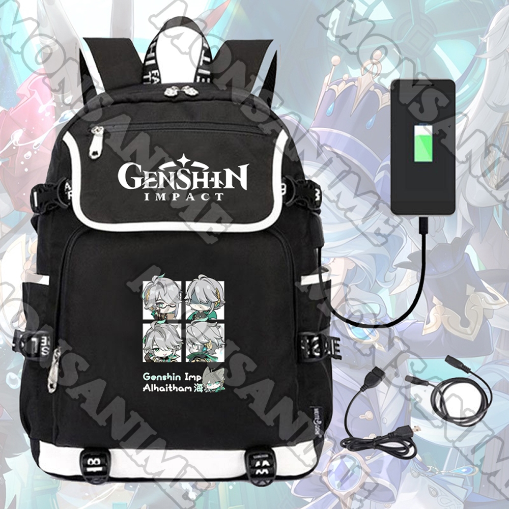 Balo nắp ngang in hình GENSHIN IMPACT ver Ô CỬA anime game chibi đi học cho nam nữ