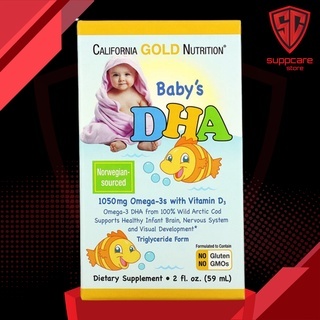 [CẬN DATE GIÁ RẺ] - DHA + OMEGA 3 + VITAMIN D3 | California Gold, Baby's DHA, Omega-3s with Vitamin D3 [1050 MG] [59 ML]