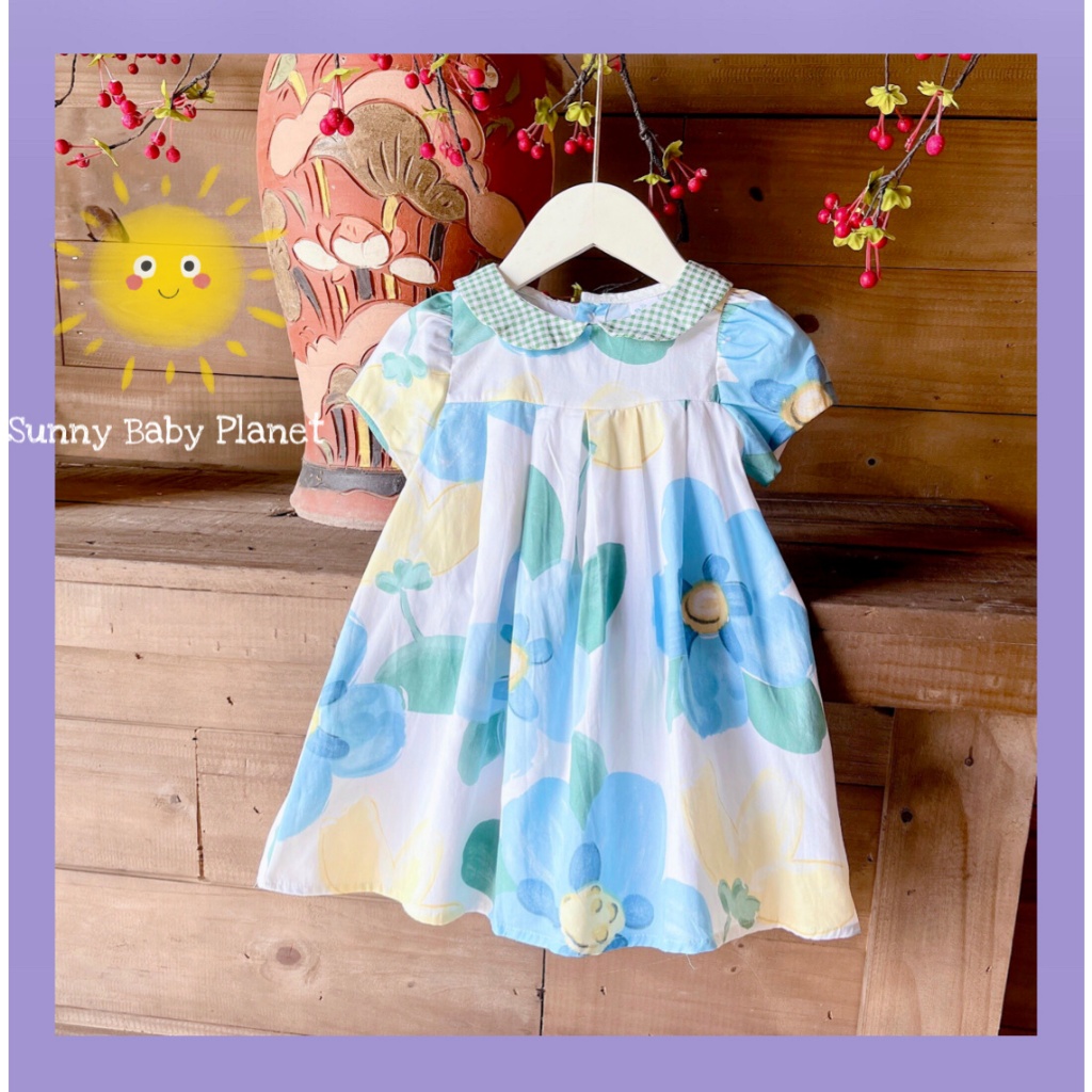 Váy bé gái Sunny váy thiết kế váy cotton cổ Peter Pan xinh xắn