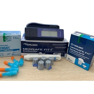Máy đo đường huyết terumo medisafe fit c, kèm đầu thử và kim - máy đo tiểu đường của nhật bản - chính hãng