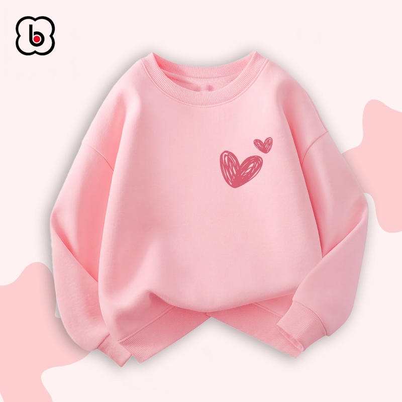 Áo sweater cho bé gái BabyloveGO áo thu đông dài tay cho bé cổ tròn in hình độc đáo mẫu mới 2024