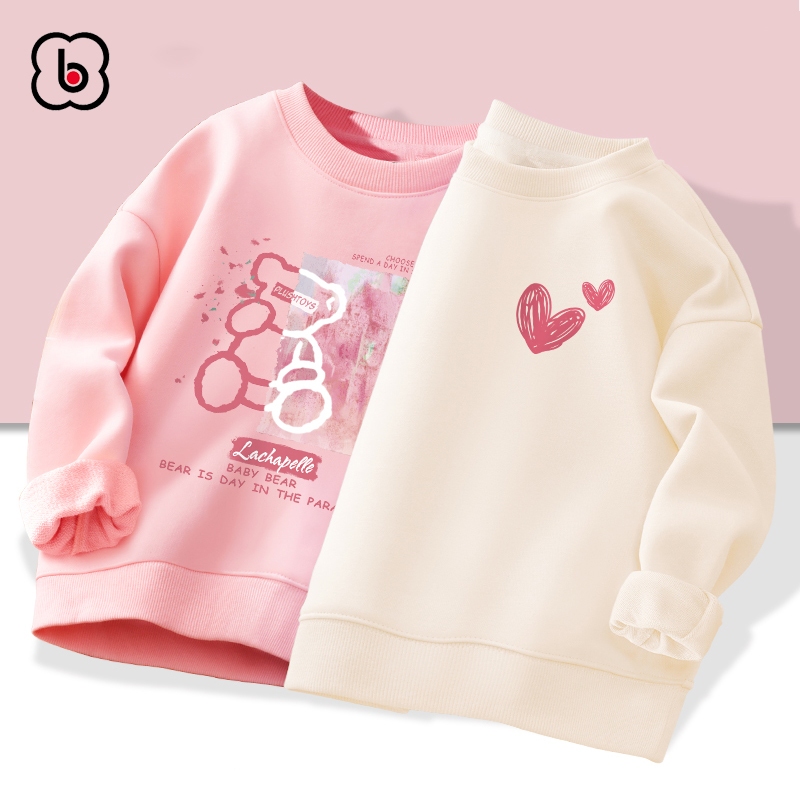 Áo sweater cho bé gái BabyloveGO áo thu đông dài tay cho bé cổ tròn in hình độc đáo mẫu mới 2024