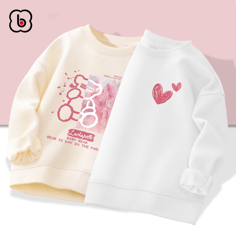 Áo sweater cho bé gái BabyloveGO áo thu đông dài tay cho bé cổ tròn in hình độc đáo mẫu mới 2024