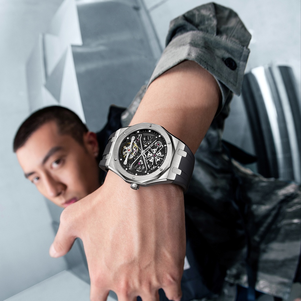 Đồng Hồ Cơ Nam Lộ Cơ Chính Hãng Mark Fairwhale FW019 Size 42mm Fw019,Đồng Hồ Nam Máy Cơ Automatic Chống Nước 3 ATM