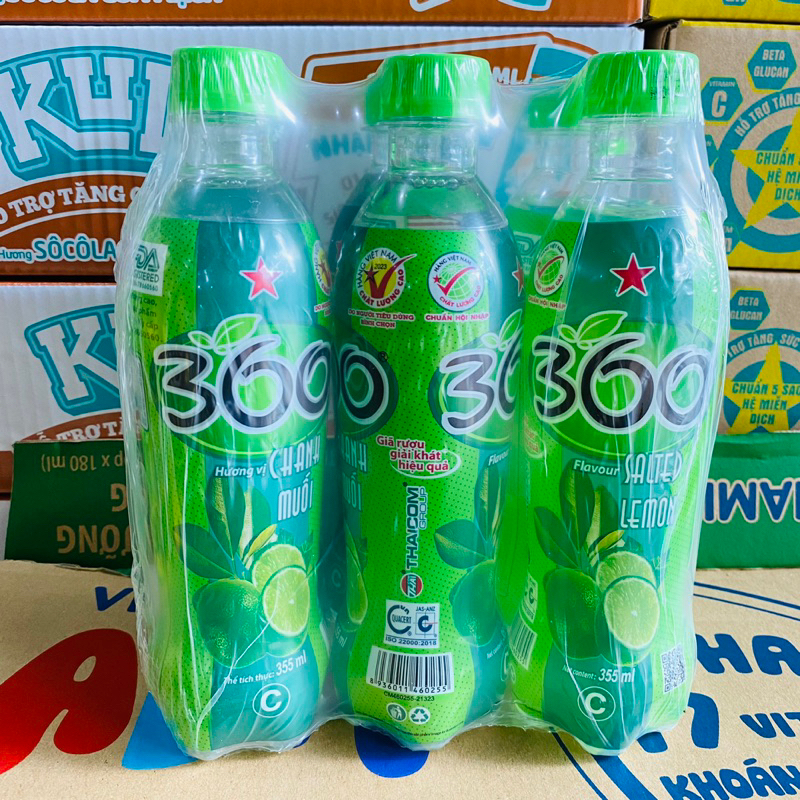 LỐC 6 LON COCA - STING -TWISTER - BÒ HÚC- ME BÍ CHANH DÂY 360
