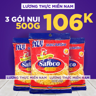Combo 3 gói nui ống nhỏ safoco gói 500g