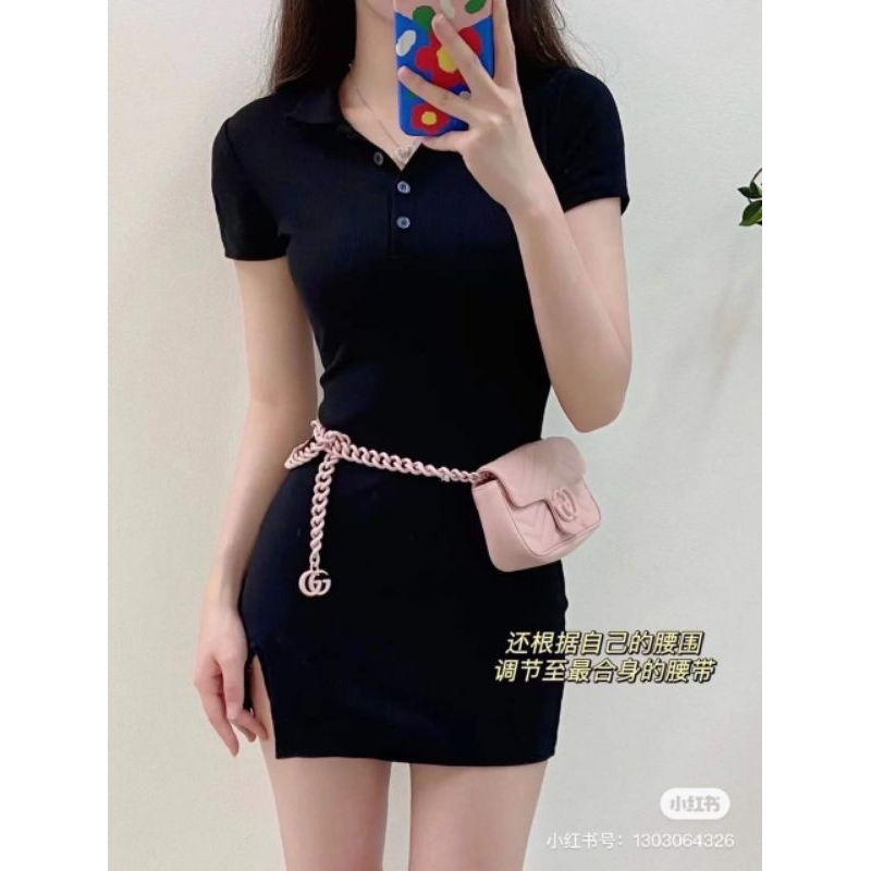 Túi xách nữ thời trang G/C MM sz17cm bản mới dây xích logo cực xinh kèm hộp Vip