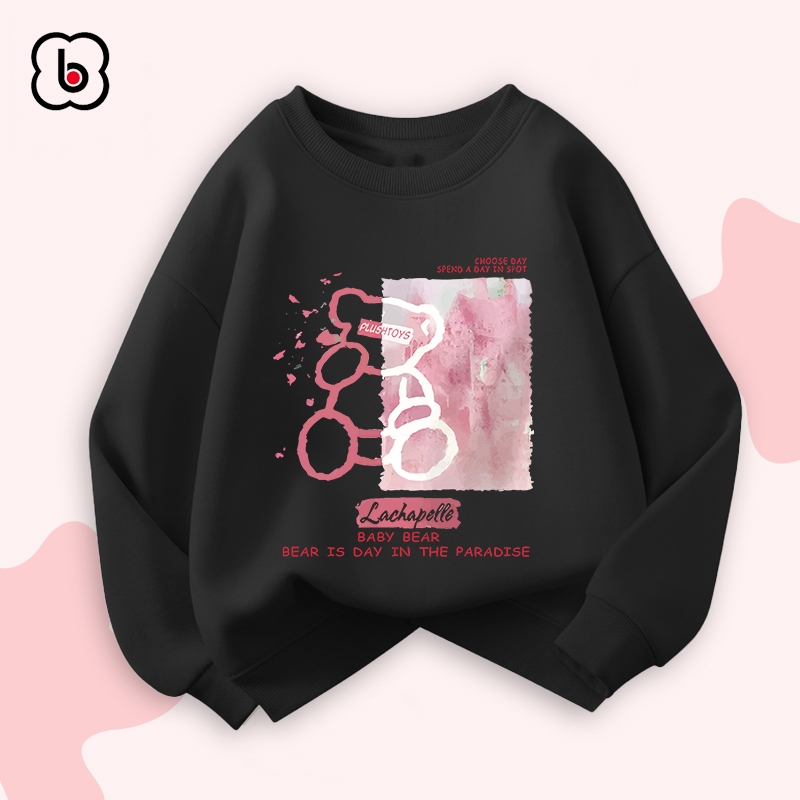 Áo sweater cho bé gái BabyloveGO áo thu đông dài tay cho bé cổ tròn in hình độc đáo mẫu mới 2024