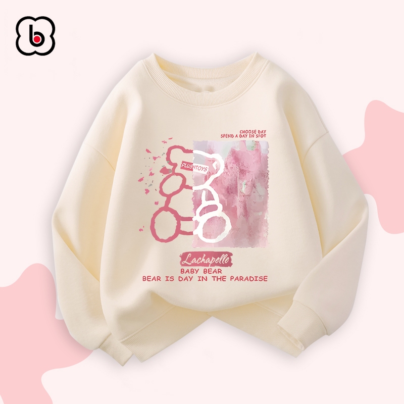 Áo sweater cho bé gái BabyloveGO áo thu đông dài tay cho bé cổ tròn in hình độc đáo mẫu mới 2024
