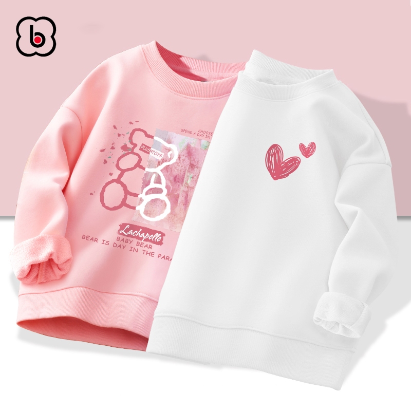 Áo sweater cho bé gái BabyloveGO áo thu đông dài tay cho bé cổ tròn in hình độc đáo mẫu mới 2024