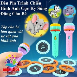 Đèn pin chiếu hình cho bé nhiều chủ đề với 80 hình khác nhau đáng yêu cho bé học làm quen, đèn pin đồ chơi
