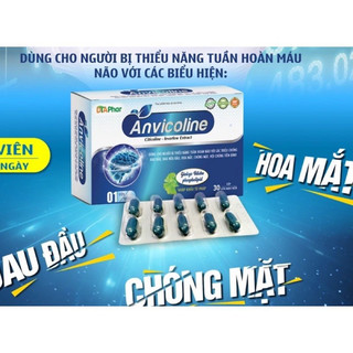 Viên uống Anvicoline tăng cường tuần hoàn máu não hộp 3 vỉ x 10 viên