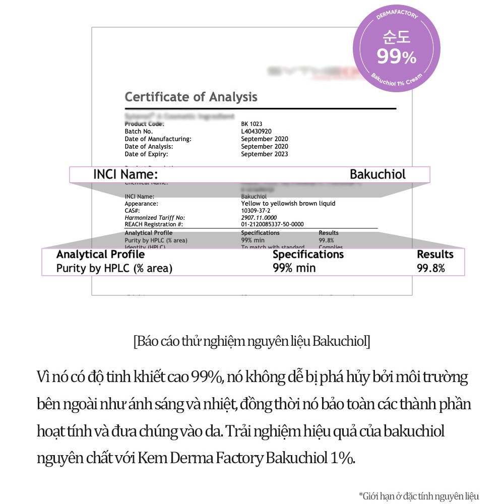 Kem dưỡng săn chắc da Derma Factory Bakuchiol 1% Cream 30g chứa 10.000 PPM (1%) bakuchiol, giúp da săn chắc Daily Beauty