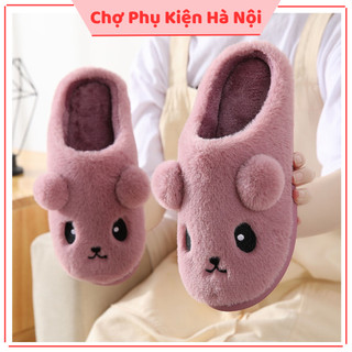 Dép bông Gấu PANDA cao cấp đi trong nhà mùa đông, dép lông mang cực ấm nam nữ, chống trơn trượt dễ thương A140 Phụ Kiện