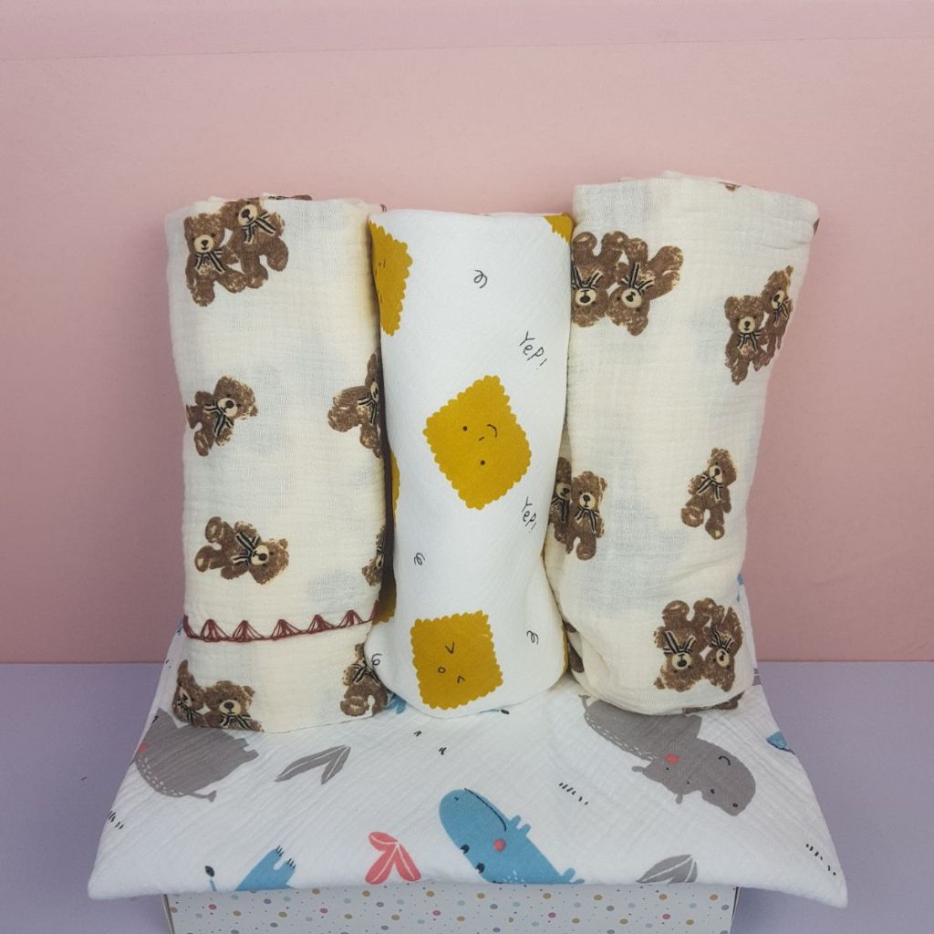 Khăn Tắm Sợi Tre Muslin Đa Năng Kentuti KT 90x140cm Cho Bé Với 4 Lớp Dày Dặn, Mềm Mại, Thấm Hút Tốt