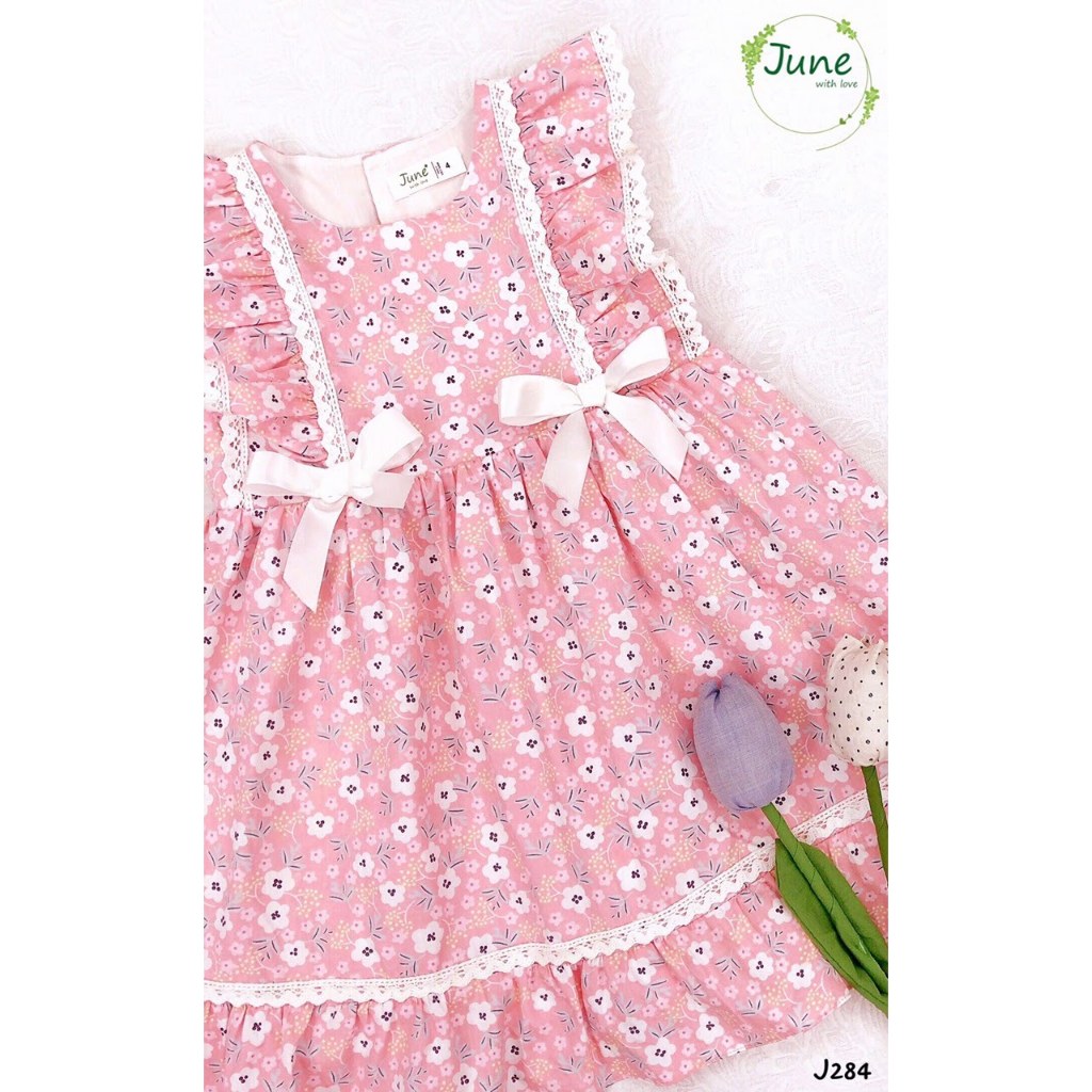 Váy thô màu hồng phấn cực xinh dành cho bé gái 8 - 18 kg