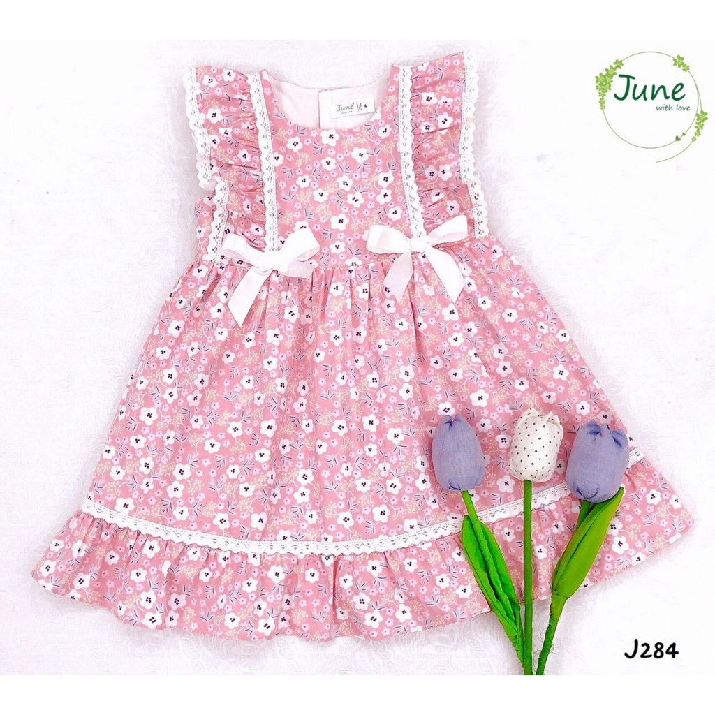 Váy thô màu hồng phấn cực xinh dành cho bé gái 8 - 18 kg