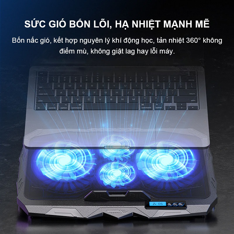 Quạt tản nhiệt laptop mát máy tính cực nhanh tránh gù lưng cho gaming văn phòng game thủ