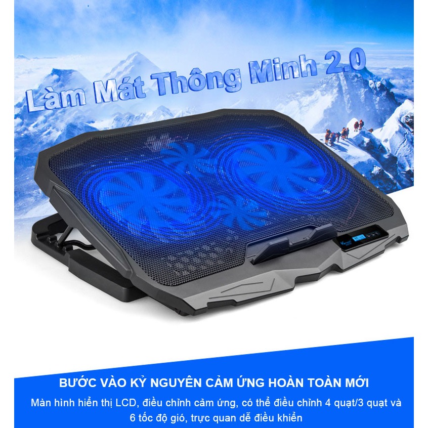 Quạt tản nhiệt laptop mát máy tính cực nhanh tránh gù lưng cho gaming văn phòng game thủ