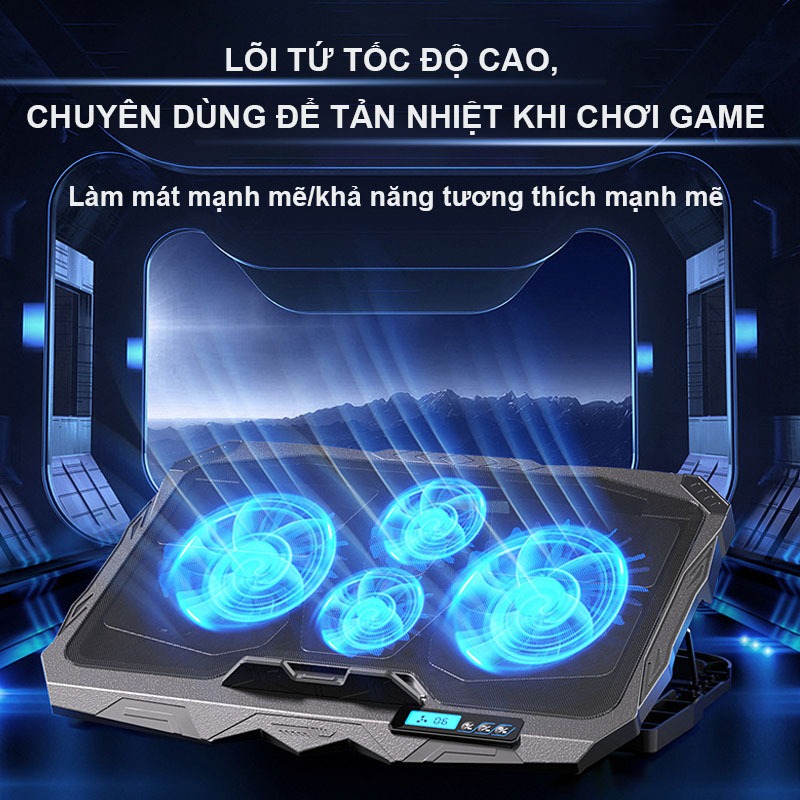 Quạt tản nhiệt laptop mát máy tính cực nhanh tránh gù lưng cho gaming văn phòng game thủ