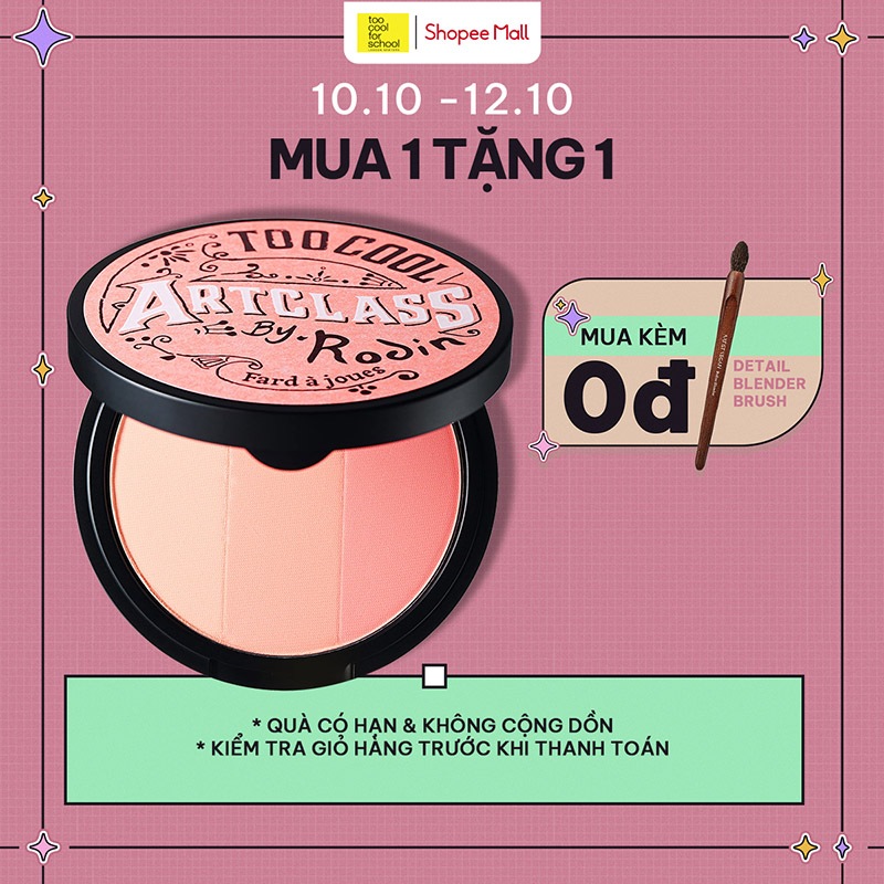 Phấn má 3 màu Too cool for school artclass by rodin blusher 6.8g