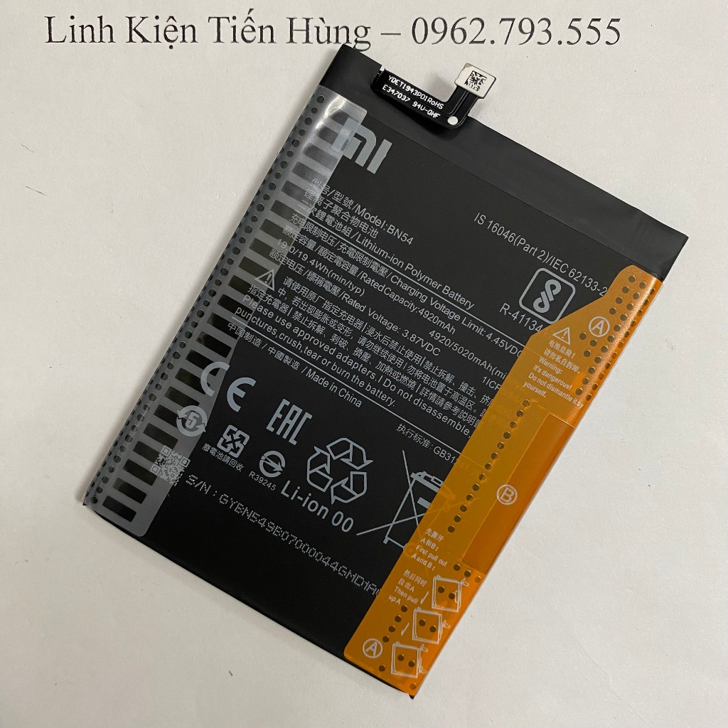 Pin zin Xiaomi Redmi 9 / Note 9 / 10X 4G  5020mAH loại AA kèm siu bao test đổi mới