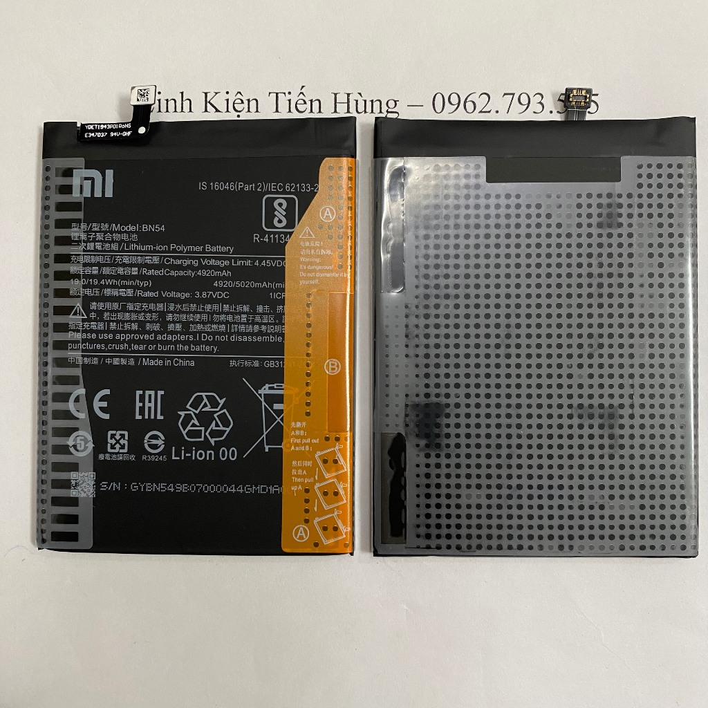 Pin zin Xiaomi Redmi 9 / Note 9 / 10X 4G  5020mAH loại AA kèm siu bao test đổi mới