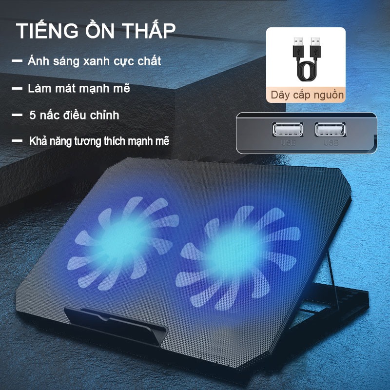 Quạt tản nhiệt laptop mát máy tính cực nhanh tránh gù lưng cho gaming văn phòng game thủ