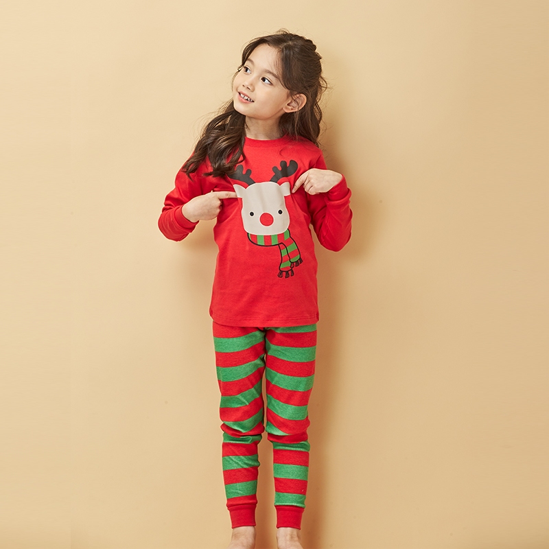 Đồ bộ quần áo dài tay dáng ôm cotton mùa thu đông cho bé trai và bé gái Unifriend Hàn Quốc U2022-23. Size đại trẻ em