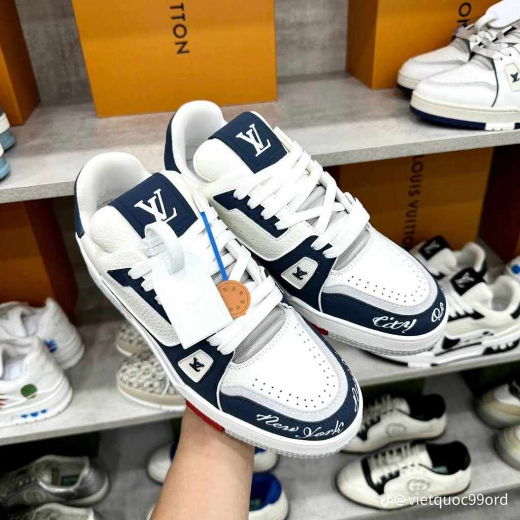 Giày LV Trainer, Louis Vuitton Trainer Black White, Giày LV Louis Vuitton HÀNG CAO CẤP
