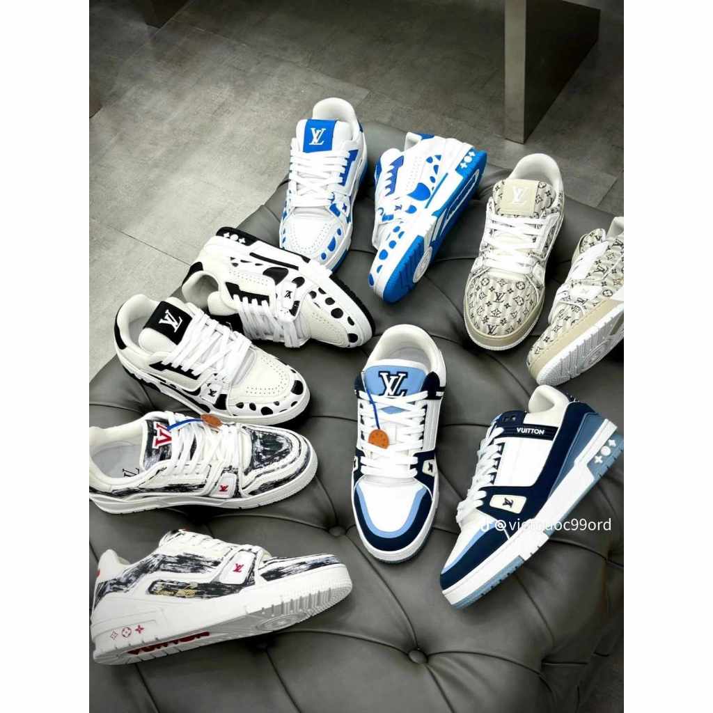 Giày LV Trainer, Louis Vuitton Trainer Black White, Giày LV Louis Vuitton HÀNG CAO CẤP