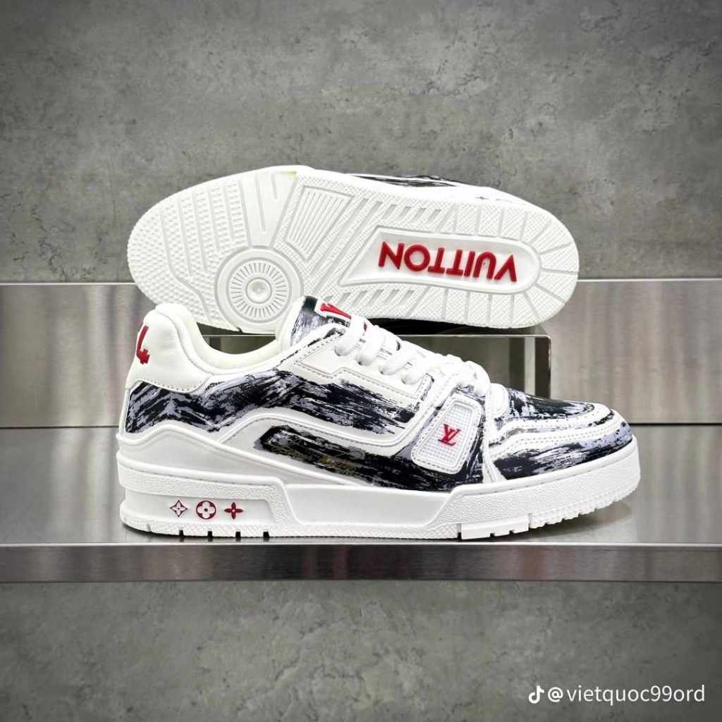 Giày LV Trainer, Louis Vuitton Trainer Black White, Giày LV Louis Vuitton HÀNG CAO CẤP