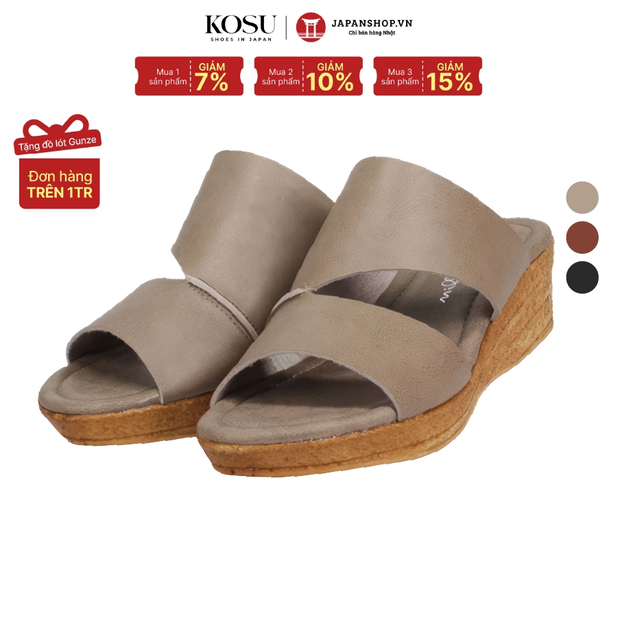Dép đế xuồng nữ cao gót 5cm KOSU 5393, dép cao gót siêu êm siêu nhẹ chống thấm nước made in Japan Nhật Bản