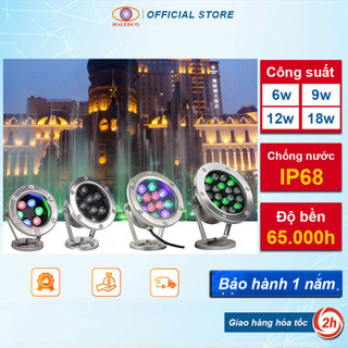 Đèn led chiếu đài phun nước, đèn âm nước dạng đế haledco 6w, 9w, 12w,18w, 24w bảo hành 12 tháng