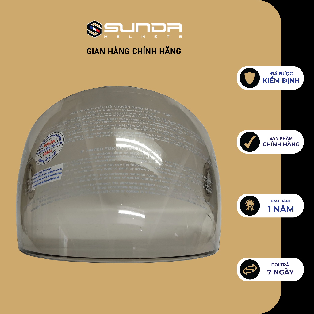 Kính thay thế mũ bảo hiểm SUNDA 617