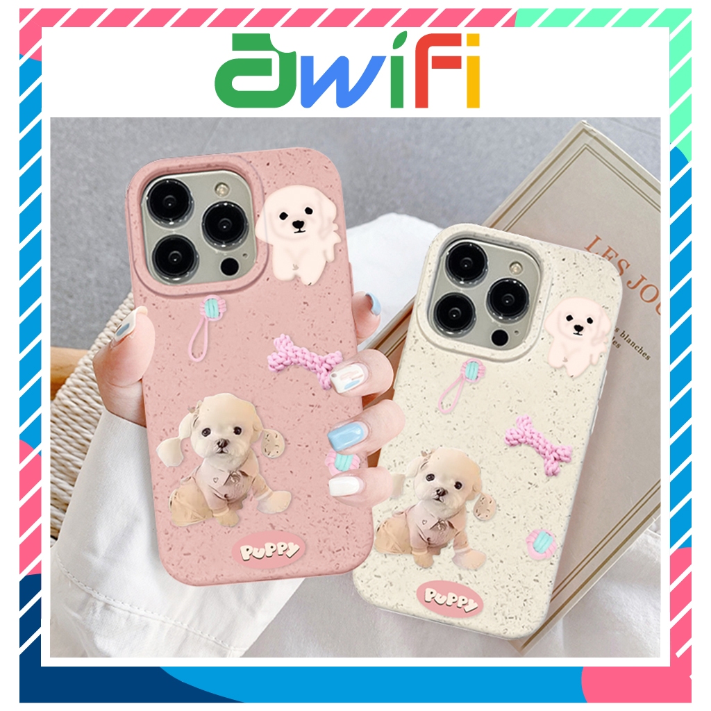 Ốp lưng iphone mềm thân thiện môi trường cún puppy 6/6plus/7/8/plus/x/xs/11/12/13/14/15/pro/max/plus/promax-Awifi F5-10