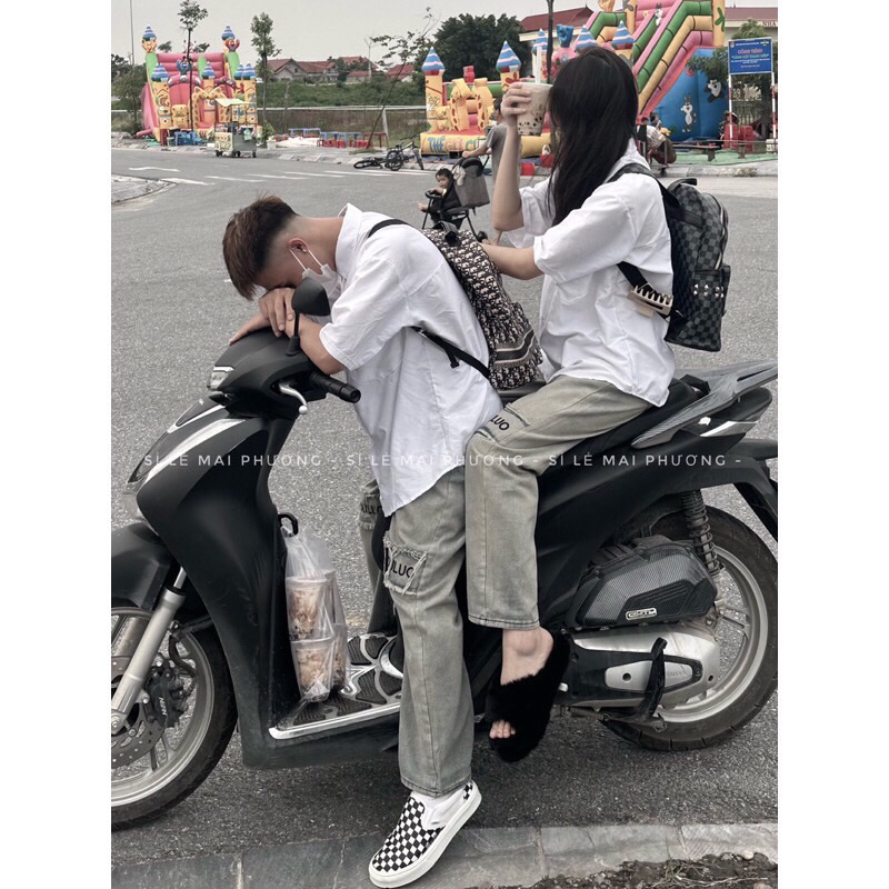 Quần suông jeans thêu chữ hot trend #5022