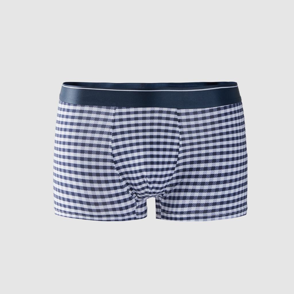 HLA - Bộ 2 quần lót nam kẻ caro mềm mịn đàn hồi dễ chịu cho da Two-Pack Soft Elastic Checked Underwear