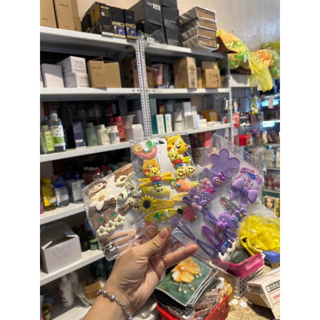 Set 14 Kẹp Tóc HÌNH GẤU DÂU LOTSO Dễ Thương Cho Nữ Và Bé Siêu Xinh