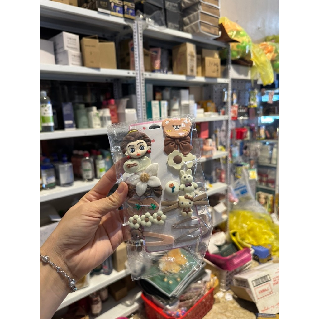 Set 14 Kẹp Tóc HÌNH GẤU DÂU LOTSO Dễ Thương Cho Nữ Và Bé Siêu Xinh